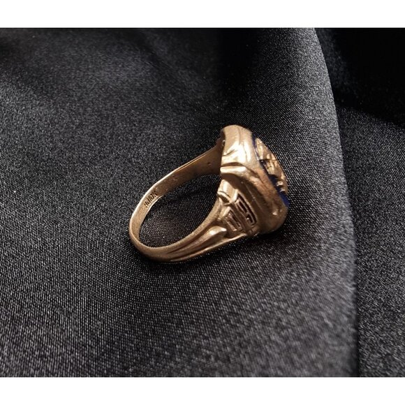 Rare Find Vintage 10K Solid Gold Ring With Blue Stone - Picture 4 of 6